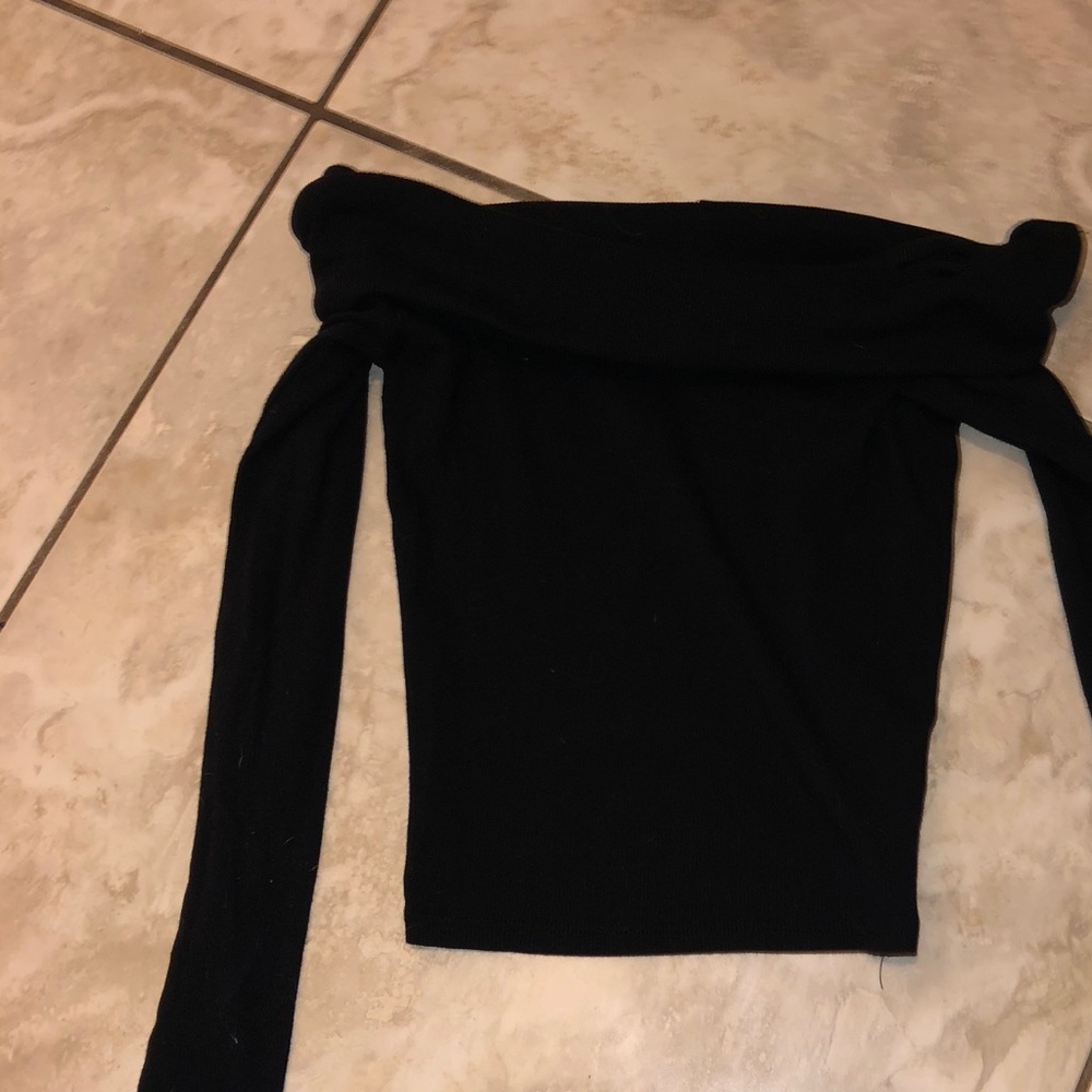 Black long sleeve off the shoulder